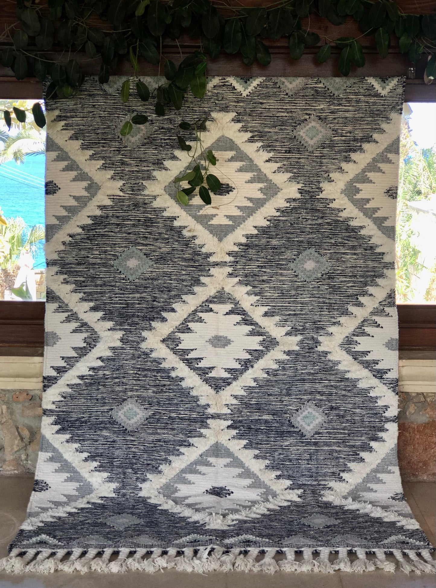 Indian Denim Diamond Rug 150x240cm